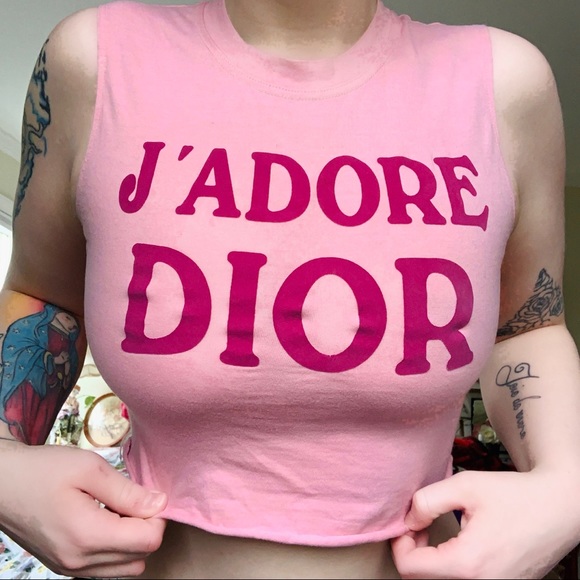 Dior Tops - Vintage J’adore Dior crop top 💕